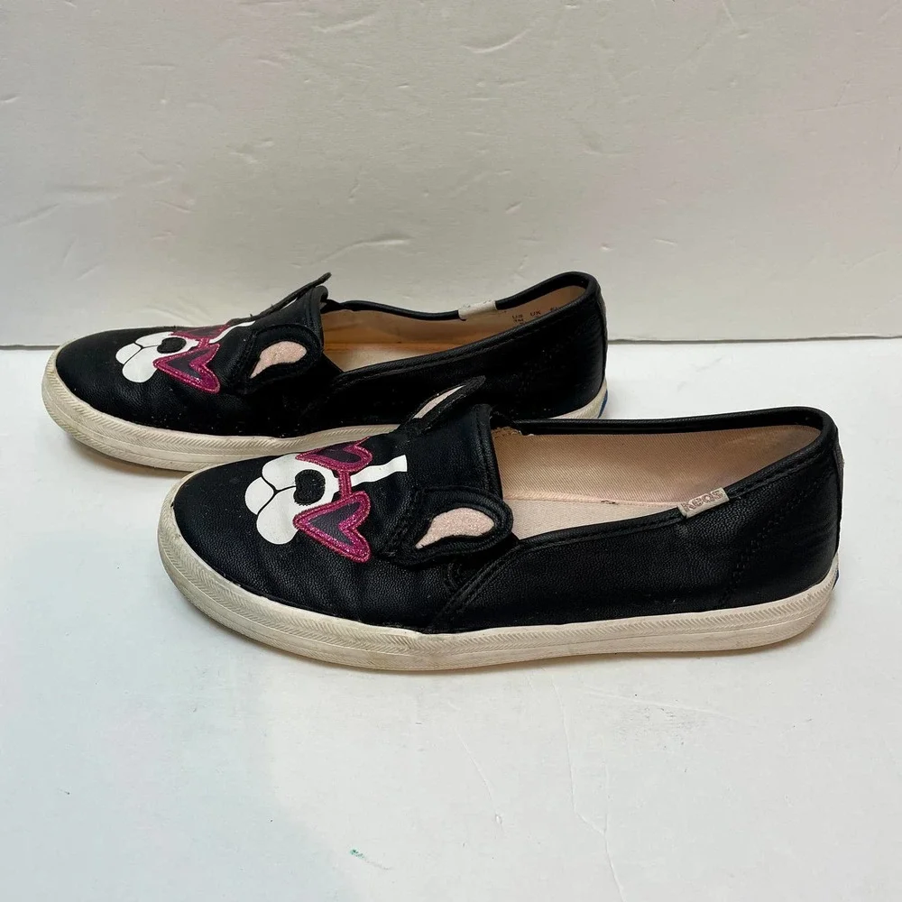 Keds for‎ Kate Spade Shoes Kids 3M Dog Heart Sunglasses Glitter Slip On Casual